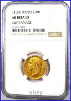 1813 France Gold Napoleon 20 Francs Coin G20F Certified NGC AU Details