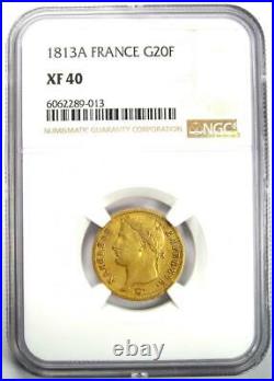 1813 France Gold Napoleon 20 Francs Coin G20F Certified NGC XF40 (EF40)