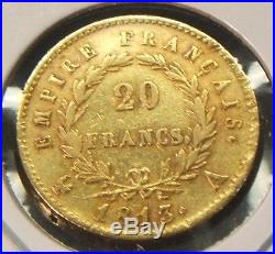 1813-anapoleon Empire20 Francs Gold Coinxf-beautybetter Date