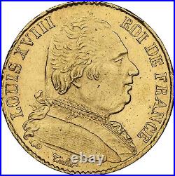 1815-A France Louis XVIII 20 Francs Gold Coin NGC MS 63+