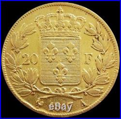 1817 A Gold France 20 Francs King Louis XVIII Coin