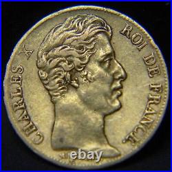 1825-A France Gold 20 Francs Paris Mint, CH VF 6.37g