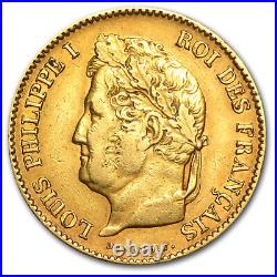 1831-1838 France Gold 40 Francs Louis Philippe I XF SKU #81565