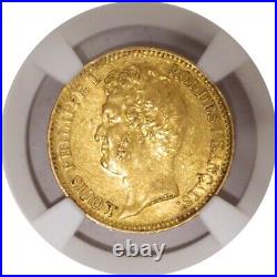 1831 A G20F 20 Francs Gold France Louis-Philippe I Raised Letters NGC AU55 Coin