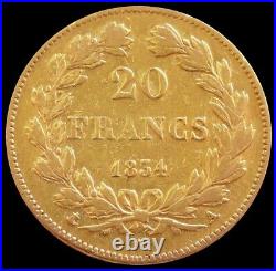 1834 A Gold France 20 Francs Louis Philippe Coin Paris Mint