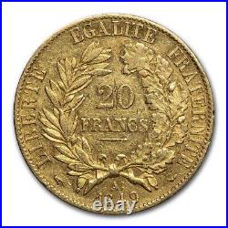 1849-A France Gold 20 Francs Early Head Ceres AU SKU#229642