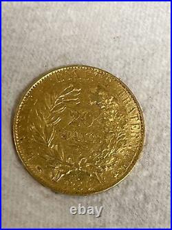1850 A FRANCE 20 FRANCS GOLD COIN Almost Uncirculated/uncirculated