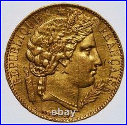 1850 France 20 Francs, A Paris Mint, 0.1867oz, 900 Fine, KM# 762, Free Ship