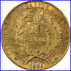 1851 A France 20 Francs Gold Coin Choice AU About Unc Great Luster AU0002