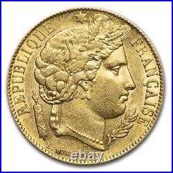 1851-A France Gold 20 Francs Early Head Ceres AU SKU#229650