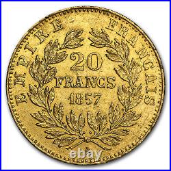 1852-1860 France Gold 20 Francs Napoleon III AU SKU #22425