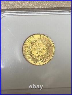 1852-A FRANCE? LOUIS-NAPOLEON BONAPARTE 20-F Francs GOLD COIN NGC MS 61