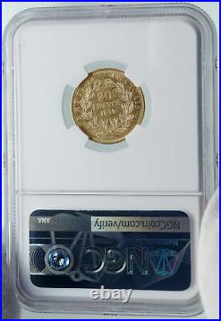 1853 A FRANCE Napoleon Bonaparte Antique French Gold 20 Francs Coin NGC i87389