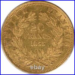 1853 A France 20 Francs KM781.1 EF Uncertified #107