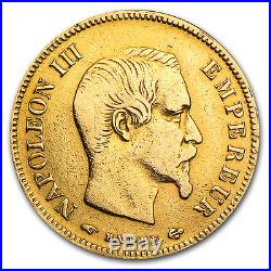 1854-1860 France Gold 10 Francs Napoleon III Avg Circ SKU #25991