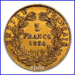 1854-1860 France Gold 5 Francs Napoleon III Avg Circ