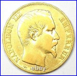 1854-A France Napoleon III Gold 20 Francs Coin G20F XF / AU Details Rare