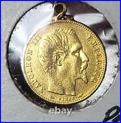 1854 A NAPOLEON III France 5 Francs Gold Coin Great Charm Bracelet / Pendant