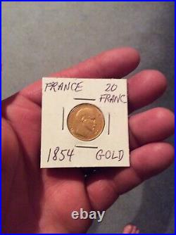 1854 France Napolean III Gold 20 Francs