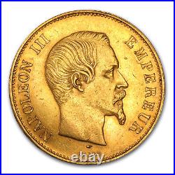 1855-1859 France Gold 100 Francs Napoleon III Avg Circ SKU #44655