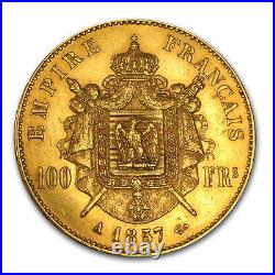 1855-1859 France Gold 100 Francs Napoleon III Avg Circ SKU #44655