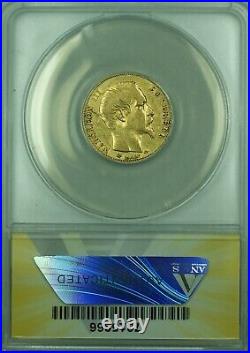1855-A France 20 Francs Gold Coin of Napoleon III ANACS EF-45 Details Scratched