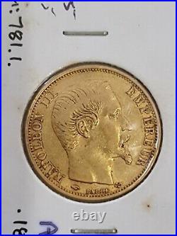 1860? France Gold 20 Francs Napoleon III 1860 Very Nice and Rare GOLD