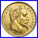 1861-1870 France Gold 20 Francs Napoleon III Laureate AU SKU#91006