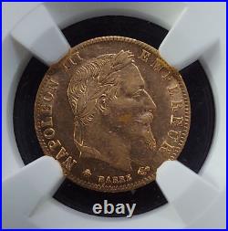 1867 A France G5F Gold 5 Francs NGC AU 53 Rare Low Mintage