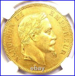 1869-A France Napoleon III Gold 100 Francs Coin G100F NGC MS61 (BU UNC)