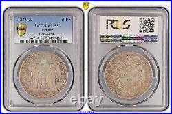 1873-A France (Paris Mint) 5 Francs PCGS Gold Shield AU55