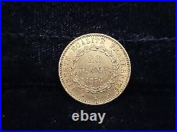 1876 A France Gold 20 Francs Angel French World coin Gorgeous