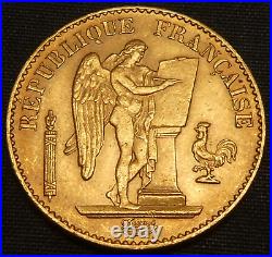 1887 A France 20 Francs Gold Coin 0.1867 Oz Pure Gold
