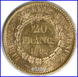 1893 A France 20 Franc KM825 BU Uncertified #819