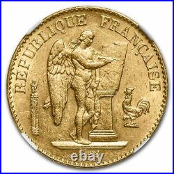 1898-A France Gold 20 Franc Lucky Angel MS-62 NGC SKU#241665