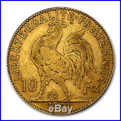 1899-1914 France Gold 10 Francs Rooster Avg Circ SKU #25990