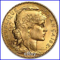 1899-1914 France Gold 20 Francs Rooster BU