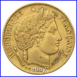 1899 France Gold 10 Francs Ceres