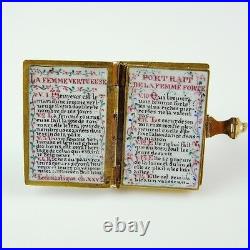 18K Gold Georgian Ring Enamel Miniature Holy Bible Proverbs 31 Wedding Antique