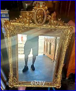 18th Century French Mirror, Beveled Gold Leaf (Pair Available)