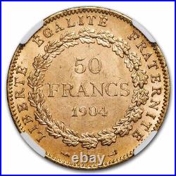 1904-A France Gold 50 Francs Angel MS-61 NGC SKU#271956