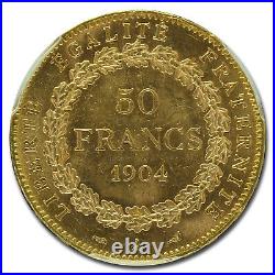 1904-A France Gold 50 Francs Angel MS-64 PCGS SKU#214346