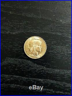 1907 France 20 Franc Rooster Gold Coin