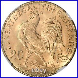 1907 France Gold 20 Francs NGC MS66