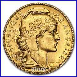 1907 France Gold 20 Francs Rooster BU SKU#182419