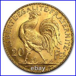 1911 France Gold 20 Francs Rooster BU SKU#182423