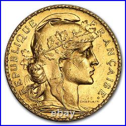 1911 France Gold 20 Francs Rooster BU SKU#182423