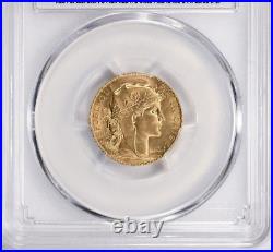1912 Gold 20 Francs PCGS MS-65 Marianne & Rooster Gad-1064a France AGW 0.1867 oz