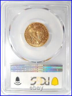 1912 Gold 20 Francs PCGS MS-65 Marianne & Rooster Gad-1064a France AGW 0.1867 oz