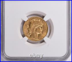 1913 Gold 20 Francs NGC MS 65+ Marianne & Rooster Gad-1064a France AGW 0.1867 oz